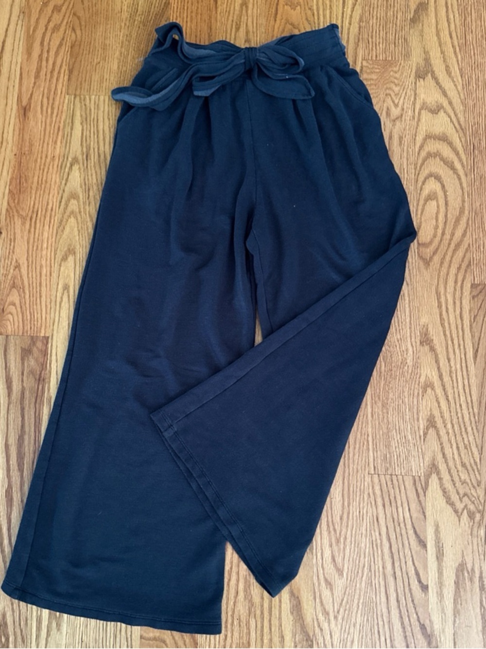 Daily Ritual Navy Wide-Leg Tie-Waist Pants